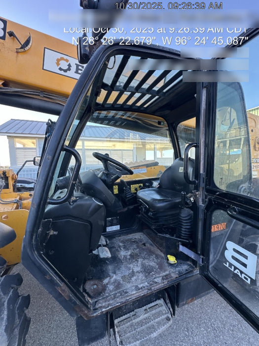 2018 JCB 510-56 JCB 510-56 Telehandler 74 HP w/CAB/HVAC, Beacon, Worklights, Aux Hydraulics, Solid Tires, 60" Carriage/Forks