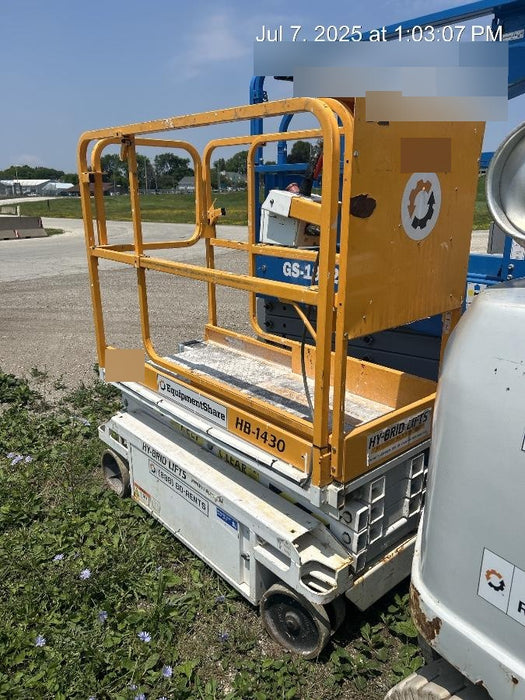 Custom Equipment HB-1430 Hy-Brid Scissor Lift
Platform capacity up to 670 lbs
Working height up to 20 ft
Weighs under 1,700 lbs
Non-marking wheels
