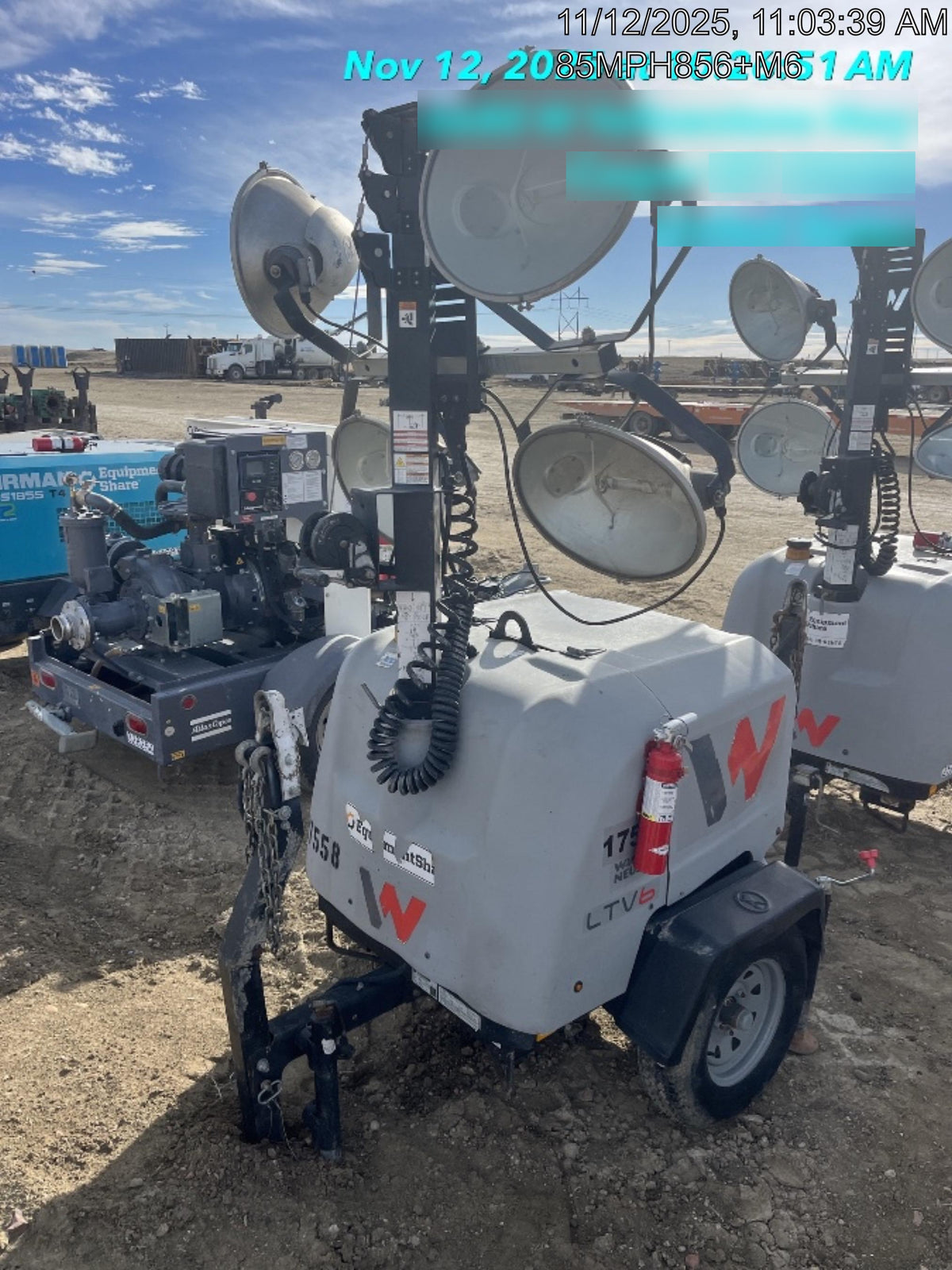 2018 Wacker Neuson LTV6L-MH Wacker Neuson LTV6L Mobile Light Tower w/Fuel Level Sensor Installed
