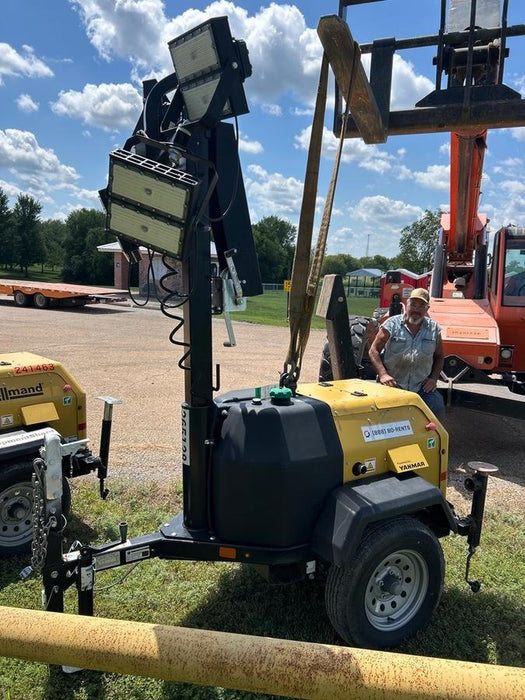 2022 Allmand NLV3GR (4) LED Light Fixture 350W, 23' Vertical Mast, 3kW Prime, Towable, ES Decals, T3