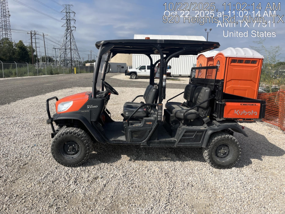 2021 Kubota RTV-X1140W-H Plastic Canopy, Windshield Acrylic Clear, LED Strobe Light, Wire Harness Kit, Back up Alarm