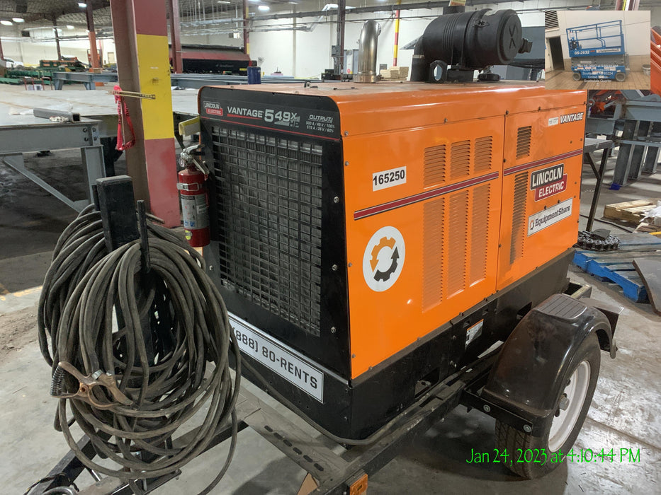 2021 Lincoln Electric Vantage 549X Ready Pak 3, ORANGE (includes trailer, cable rack, fender light kit)