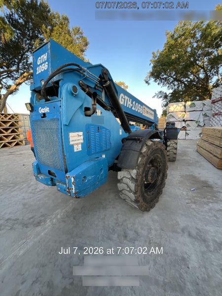 2019 Genie GTH-1056 Canopy, Solid RT Tires, LED Work Lights, Beacon 60" QA Carriage, 60" Forks