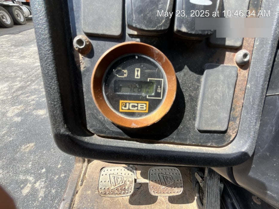 2019 JCB 510-56 74 HP w/Open ROPS, Beacon, Aux Hydraulics, Worklights, Solid Tires w/60" Carriage/Forks