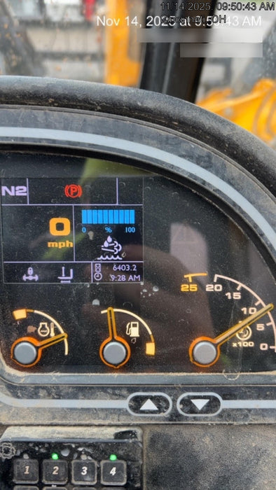 2019 JCB 512-56 Cab/Heat/Air, 109 HP, Solid Tires, STD Worklight, Beacon, Aux Hydraulics, Lifting Eye, Back up Alarm w/66" Carriage/60" Forks