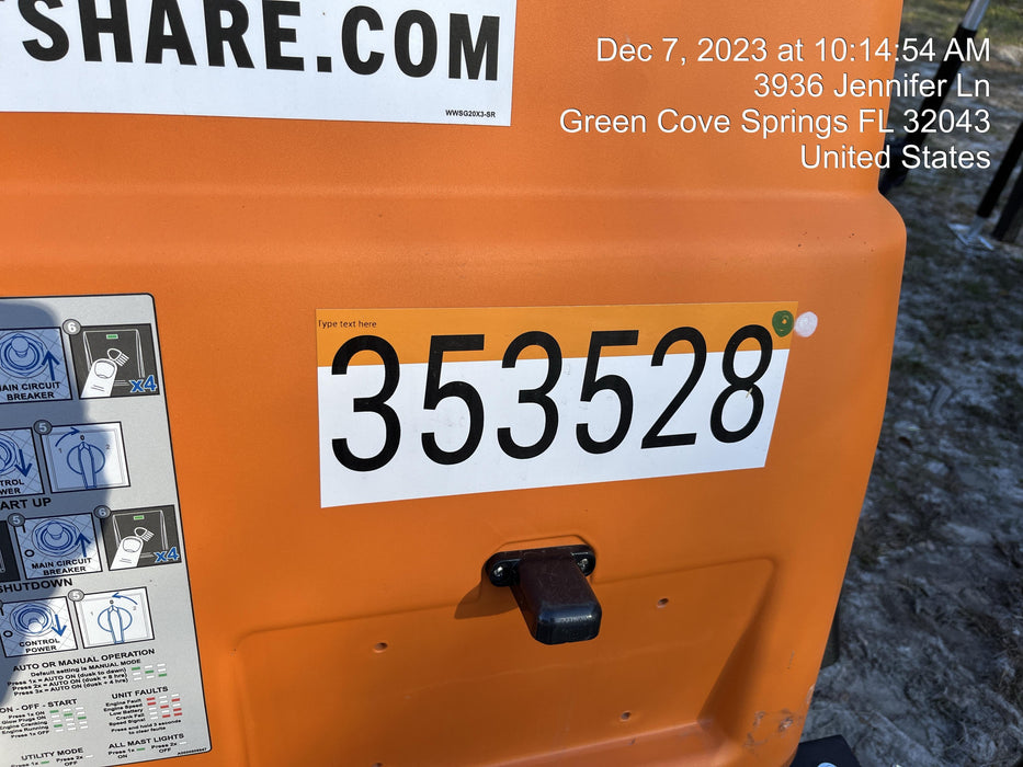 2023 Generac MLT2 Diesel, Flex Switch 120V Input, Powerzone Controller, (4) 320W LED Lights, 4kW Generator, 39.9 Gal Fuel Tank, 2" Ball, T3