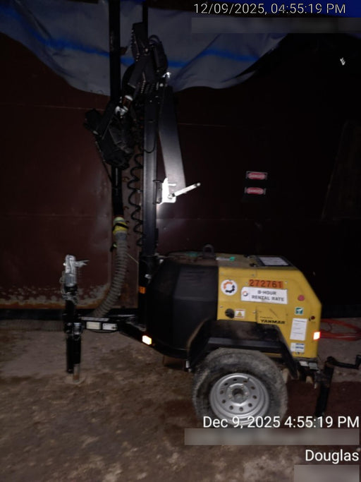 2022 Allmand NLV3GR (4) LED Light Fixture 350W, 23' Vertical Mast, 3kW Prime, Towable, ES Decals, T3