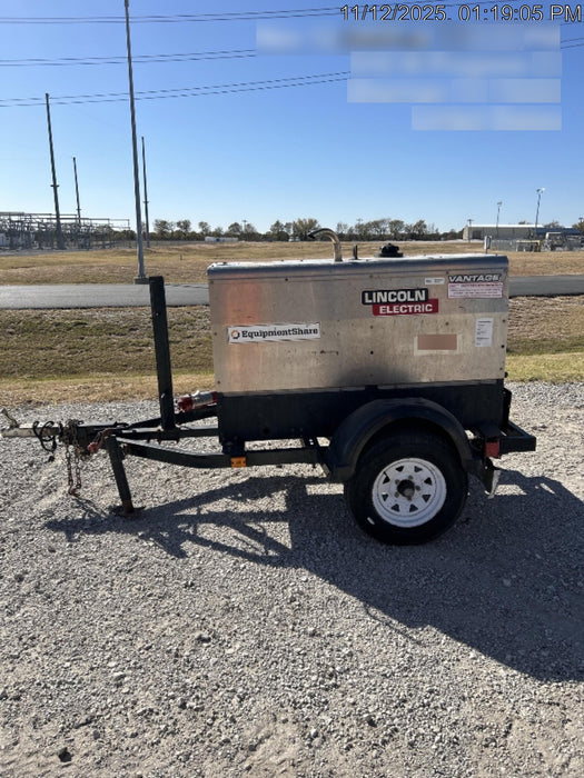 2019 Lincoln Electric Vantage 322 Ready-Pak 3, Two Wheel Trailer, Fender and Light Kit, Cable Rack