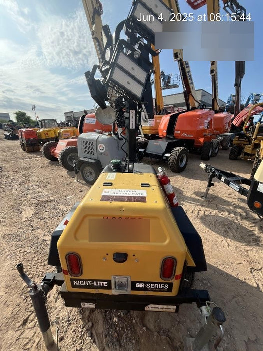 2021 Allmand NLV3GR (4) LED Light Fixture 350W, 23' Vertical Mast, 3kW Prime, Towable, Deep Sea L401, Leveling Jacks, Yanmar T4F 5.8hp