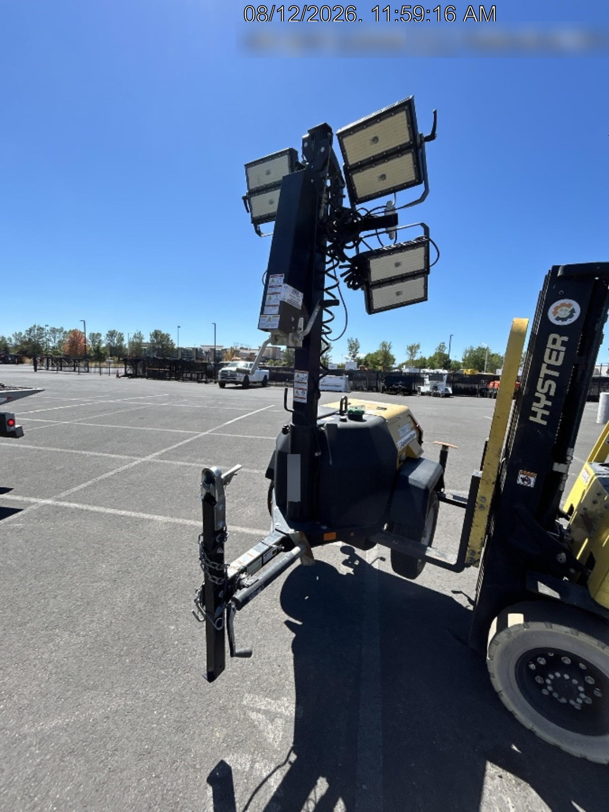 Allmand NLV3GR (4) LED Light Fixture 350W, 23' Vertical Mast, 3kW Prime, Towable, Deep Sea L401, Leveling Jacks, Yanmar T4F 5.8hp