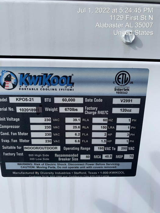 2022 KWIKOOL KPO5-21