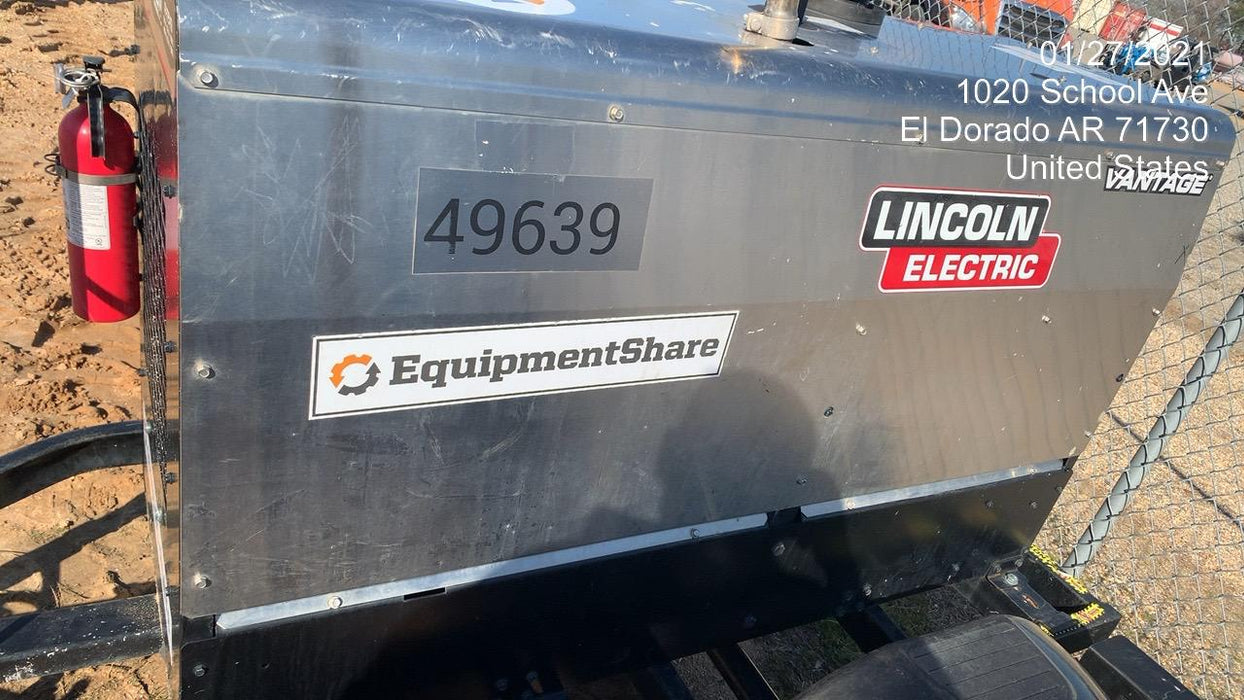 2019 Lincoln Electric Vantage 322 Ready-Pak 3, Two Wheel Trailer, Fender and Light Kit, Cable Rack