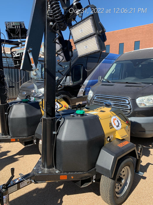 2022 Allmand NLV3GR (4) LED Light Fixture 350W, 23' Vertical Mast, 3kW Prime, Towable, ES Decals, T3