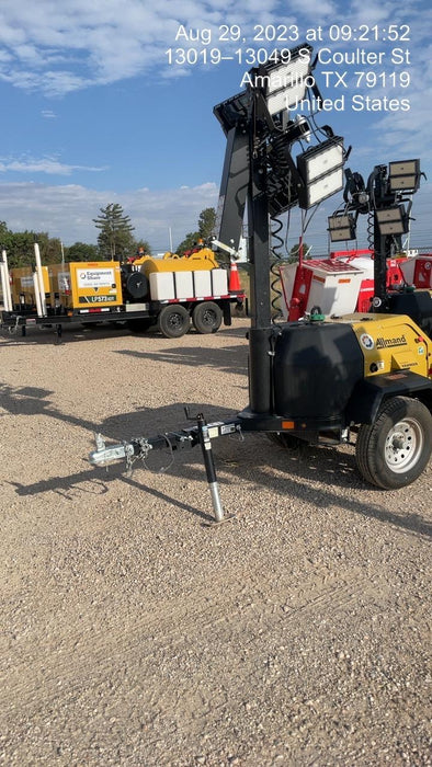 2022 Allmand NLV3GR (4) LED Light Fixture 350W, 23' Vertical Mast, 3kW Prime, Towable, ES Decals, T3