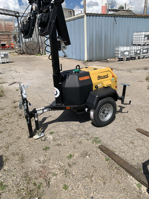 2022 Allmand NLV3GR (4) LED Light Fixture 350W, 23' Vertical Mast, 3kW Prime, Towable, ES Decals, T3