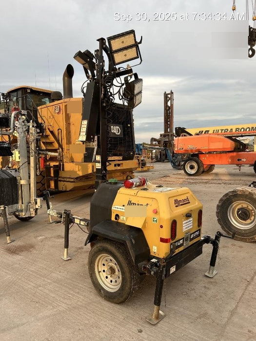 2022 Allmand NLV3GR (4) LED Light Fixture 350W, 23' Vertical Mast, 3kW Prime, Towable, Deep Sea L401, Leveling Jacks, Yanmar T4F 5.8hp