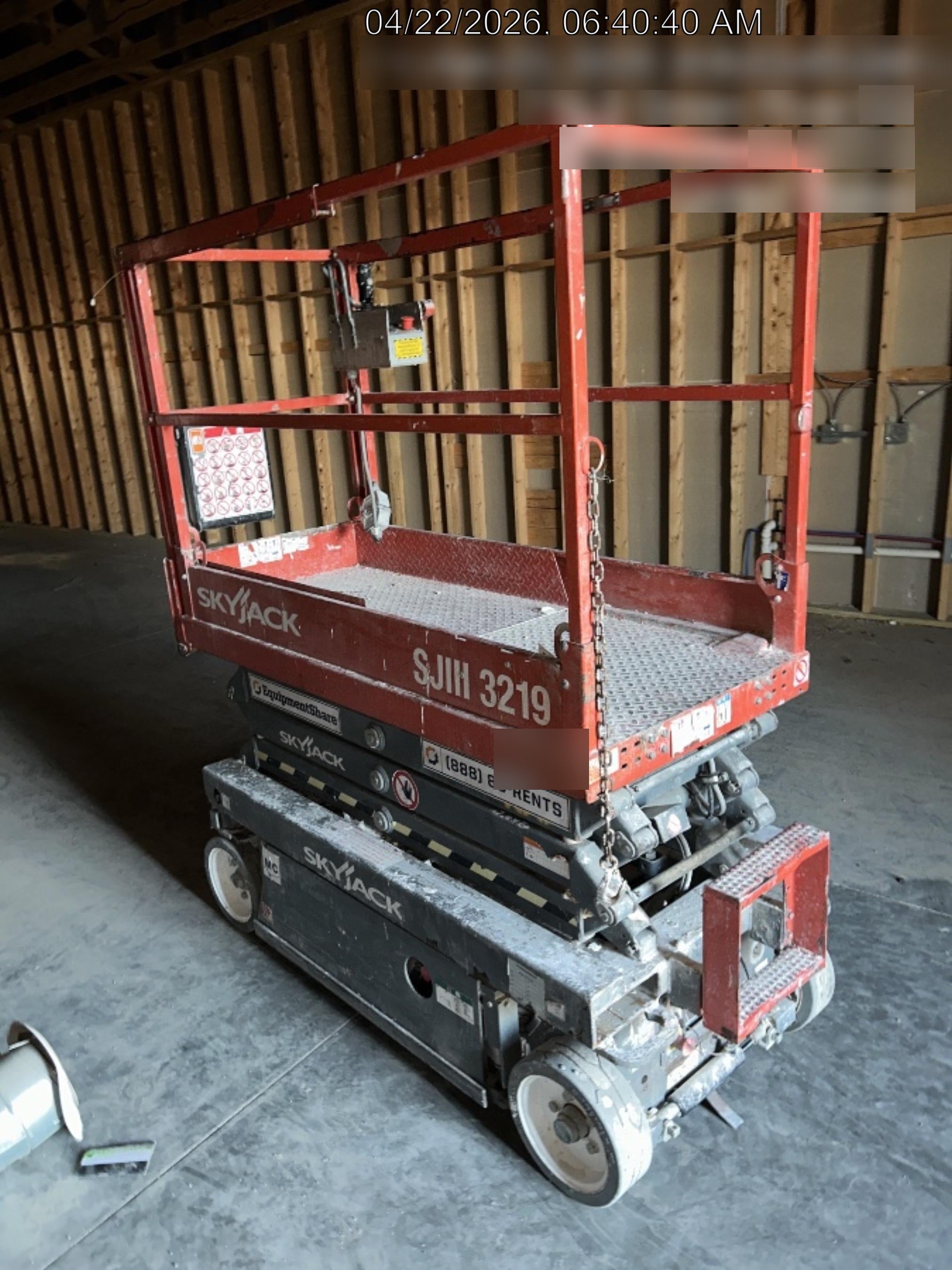 2016 Skyjack SJIII-3219 Standard Rental Specs