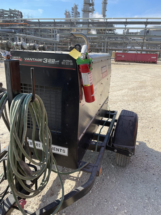 2019 Lincoln Electric Vantage 322 Ready-Pak 3, Two Wheel Trailer, Fender and Light Kit, Cable Rack