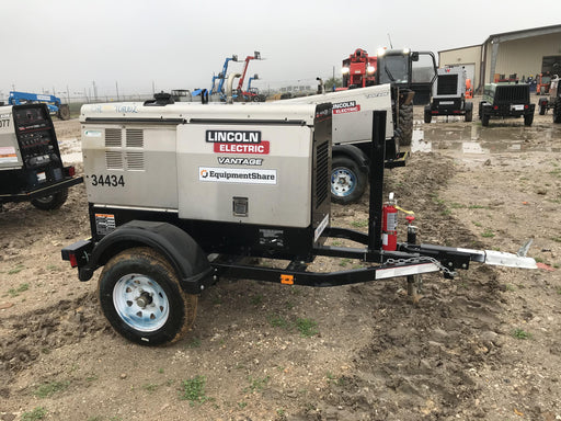 2019 Lincoln Electric Vantage 322 Welder Ready-Pak 3, Two wheel trailer, Fender and Light kit, Cable Rack