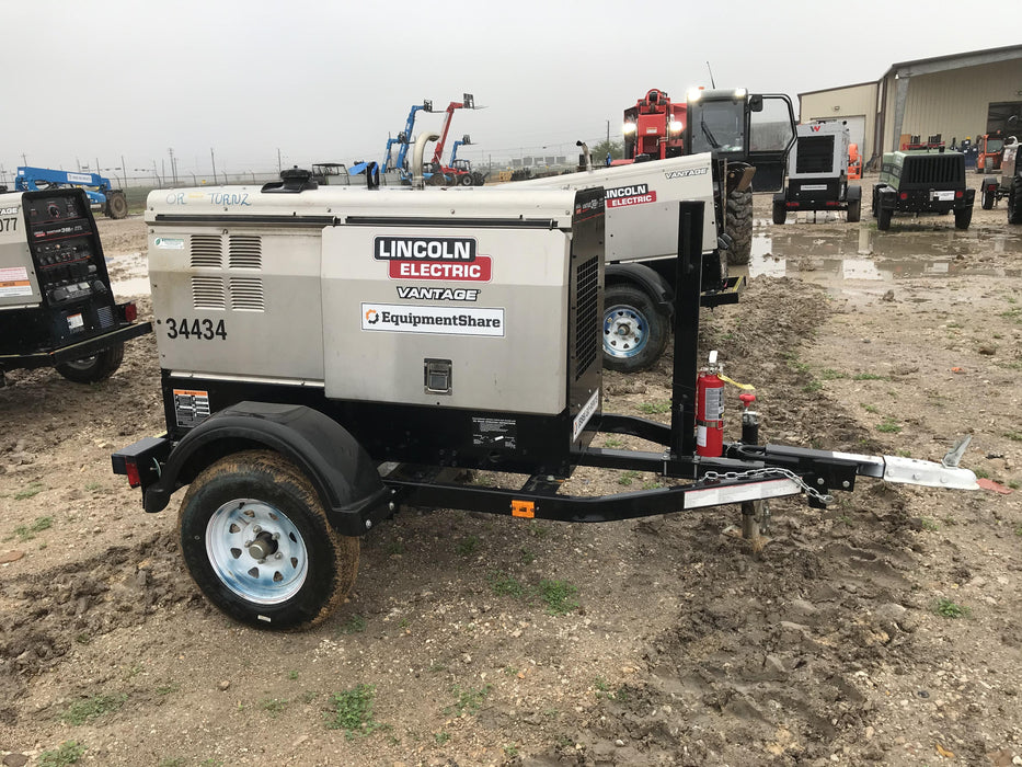 2019 Lincoln Electric Vantage 322 Welder Ready-Pak 3, Two wheel trailer, Fender and Light kit, Cable Rack