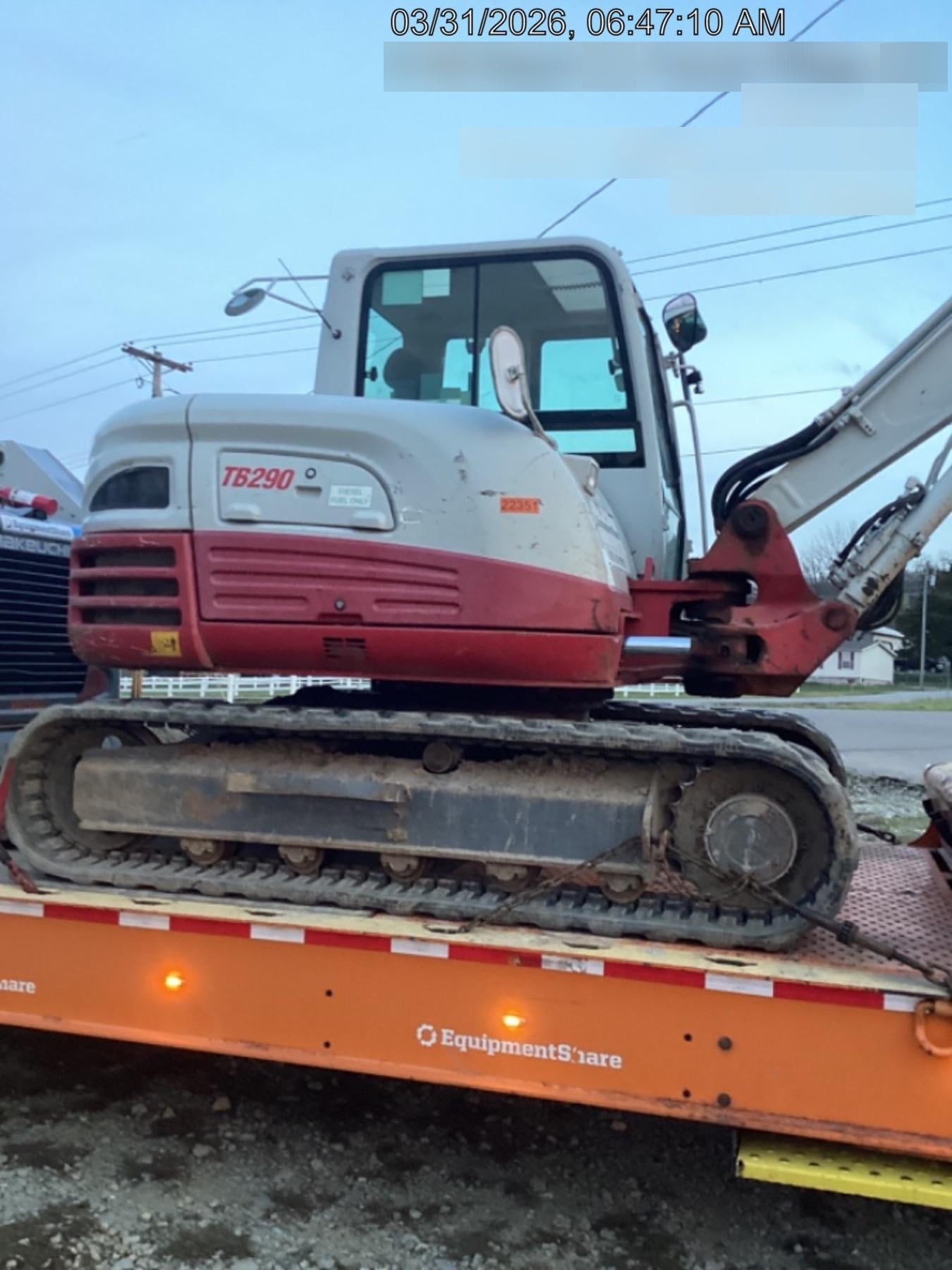 2019 Takeuchi TB290 Takeuchi TB290 Cab/Heat/AC w/Rubber Tracks, Auxiliary Hydraulics, Dozer Blade, Manual QC, 18/24/36" Buckets, Hydraulic Thumb Installed