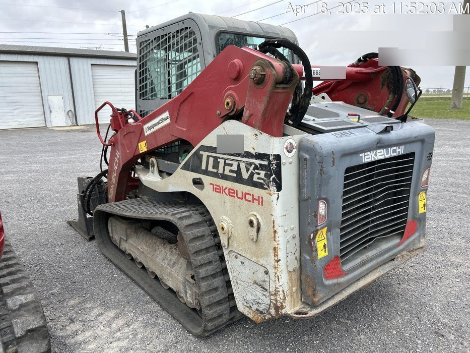 2018 Takeuchi TL12V2C Takeuchi TL12V2C Cab Skid Steer Track Loader, 80" HD dirt bucket with 9 teeth