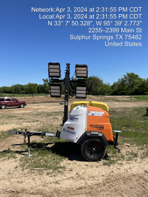 2024 Generac MLT2 Diesel, Flex Switch 120V Input, Powerzone Controller, 
(4) 320W LED Lights, 4kW Generator, 39.9 Gal Fuel Tank, 2" Ball, T3