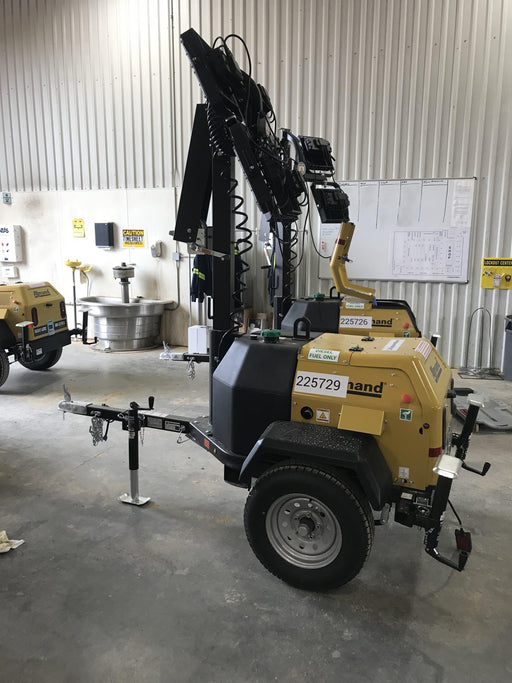 2022 Allmand NLV3GR (4) LED Light Fixture 350W, 23' Vertical Mast, 3kW Prime, Towable, Deep Sea L401, Leveling Jacks, Yanmar T4F 5.8hp