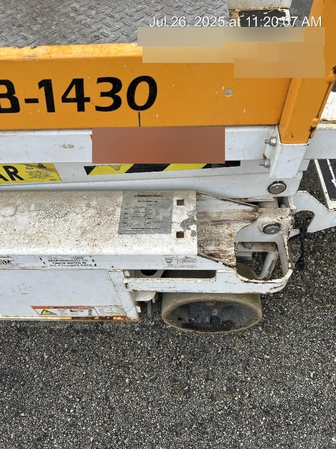 Custom Equipment HB-1430 <ul>
 <li>Hy-Brid Scissor Lift</li>
  <li>Platform capacity up to 670 lbs.</li>
  <li>Working height up to 20 ft</li>
  <li>Weighs under 1,700 lbs.</li>
  <li>Non-marking wheels </li>
</ul>