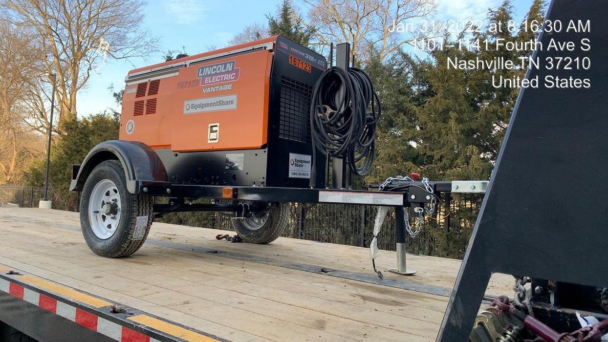 2021 Lincoln Electric Vantage 322 Vantage 322 Ready Pak 3 w/ Decals, ORANGE (includes trailer, cable rack, fender light kit) NO Telematics