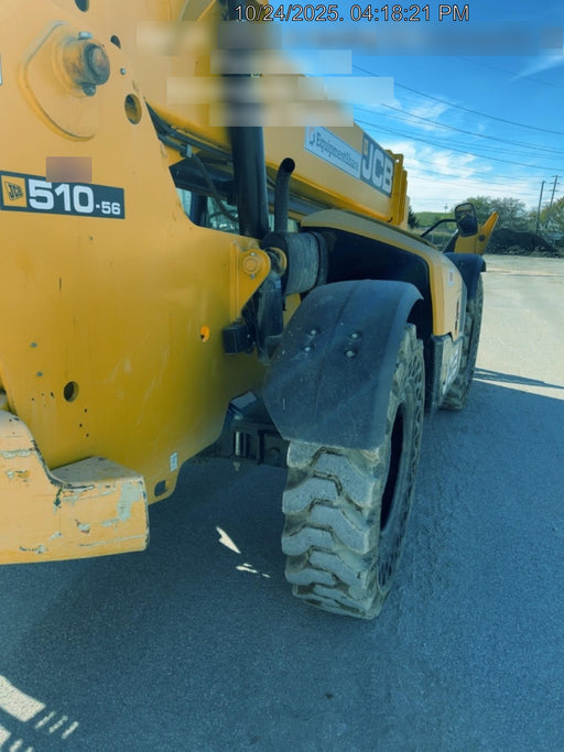 2019 JCB 510-56 74 HP w/CAB/HVAC, Beacon, Worklights, Aux Hydraulics, Solid Tires 72" Carriage/60" Forks