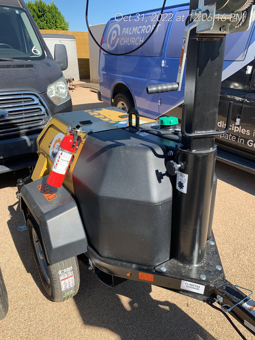 2022 Allmand NLV3GR (4) LED Light Fixture 350W, 23' Vertical Mast, 3kW Prime, Towable, ES Decals, T3