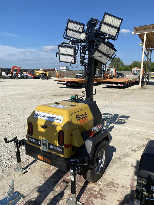 2022 Allmand NLV3GR (4) LED Light Fixture 350W, 23' Vertical Mast, 3kW Prime, Towable, Deep Sea L401, Leveling Jacks, Yanmar T4F 5.8hp