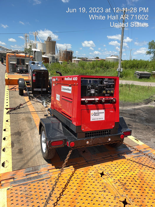 2023 Shindaiwa DGW400MDL Kubota D902 Engine, 23 HP, Dual Op Welder, Wire, Arc, Droop Stick, Tig, and CC Stick Functionality, Simulphase, 3 Phase and 1 Phase Gen Output, Single Axle NB Trlr, Slr Trckl Chrg 12V 12W, Fire Ext