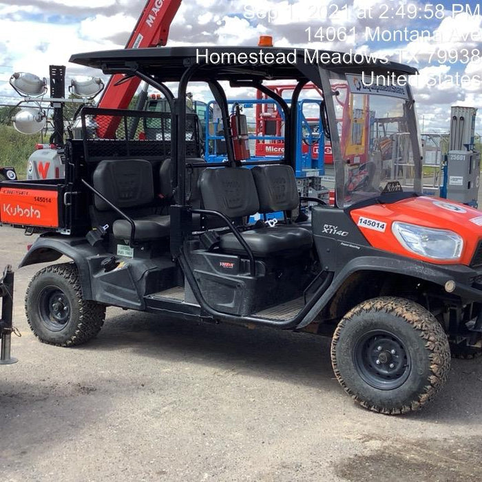 2022 Kubota RTV-X1140W-H Plastic Canopy, Windshield Acrylic Clear, LED Strobe Light, Wire Harness Kit, Back up Alarm