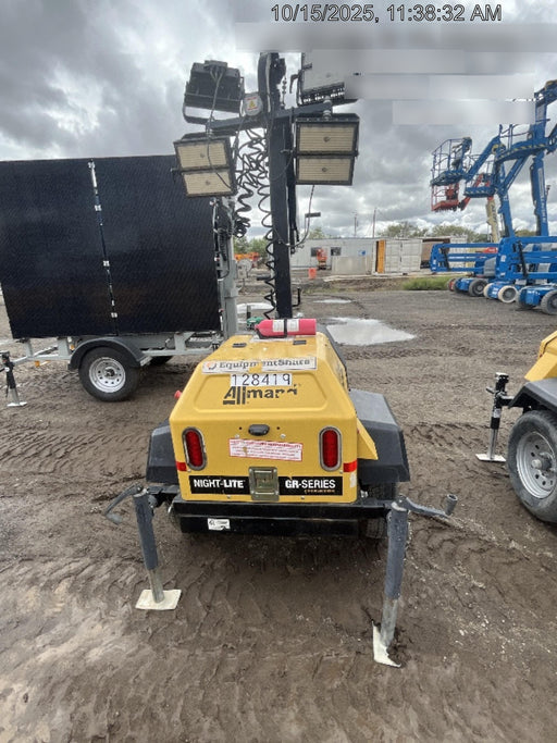 2021 Allmand NLV3GR (4) LED Light Fixture 350W, 23' Vertical Mast, 3kW Prime, Towable, Deep Sea L401, Leveling Jacks, Yanmar T4F 5.8hp