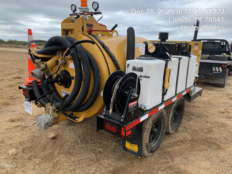 2020 Vac-Tron LP573XDT 24 HP Kohler Diesel Engine (Tier 4 Final), Includes 500 Gallon Debris Tank w/ Hydraulic Tilt, two (2) 100 Gallon Water Tanks, Low Profile Torsion Axles (12,000 GVWR), Manual Jack