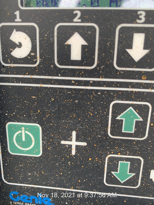 2019 Genie GS-2646 folding rails with full height swing gate, 800W Inverter