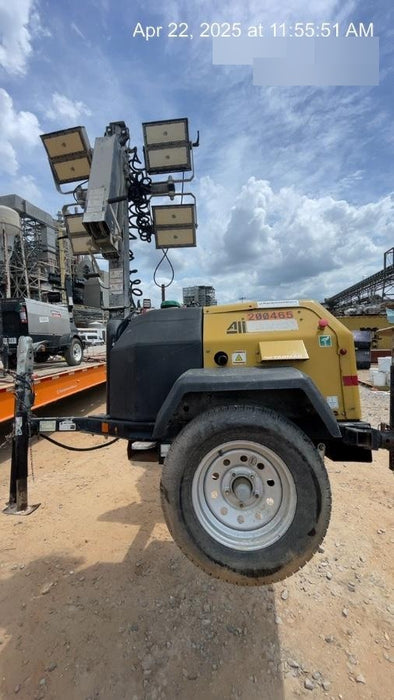 2022 Allmand NLV3GR (4) LED Light Fixture 350W, 23' Vertical Mast, 3kW Prime, Towable, Deep Sea L401, Leveling Jacks, Yanmar T4F 5.8hp