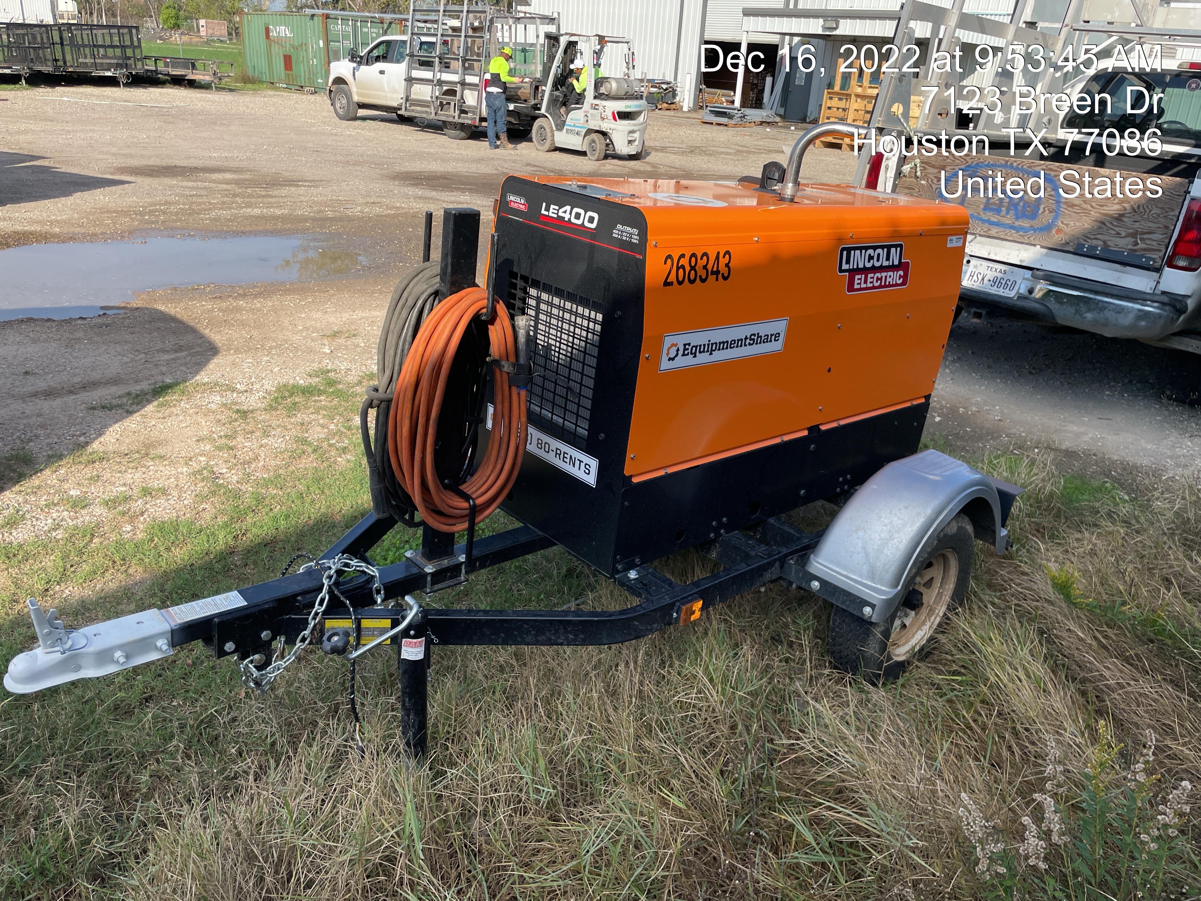 2022 Lincoln Electric LE400 Kubota V1505, Trlr, Cable Rack, Light Kit, ES Decals, T3