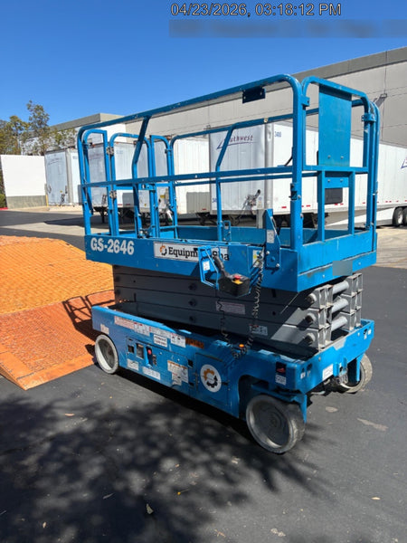 2019 Genie GS-2646 folding rails with full height swing gate