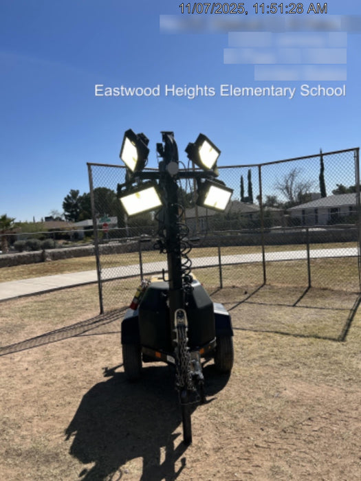 2022 Allmand NLV3GR (4) LED Light Fixture 350W, 23' Vertical Mast, 3kW Prime, Towable, ES Decals, T3