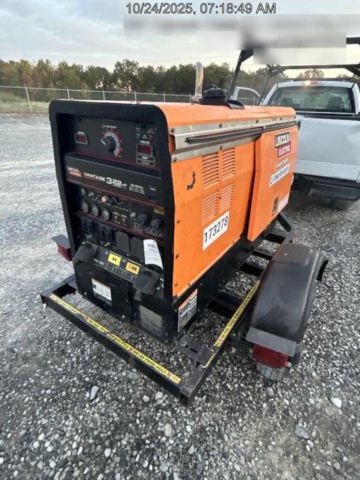 2021 Lincoln Electric Vantage 322 Vantage 322 Ready Pak 3 w/ Decals, ORANGE (includes trailer, cable rack, fender light kit) NO Telematics