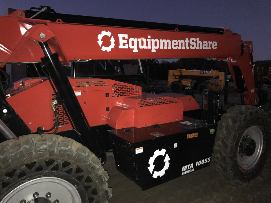 2020 Manitou MTA10055 Canopy, 120 HP, Solid Tires, Work Lights, Lift Hook, Auxiliary Hydraulics w/66" Carriage and 60" Forks