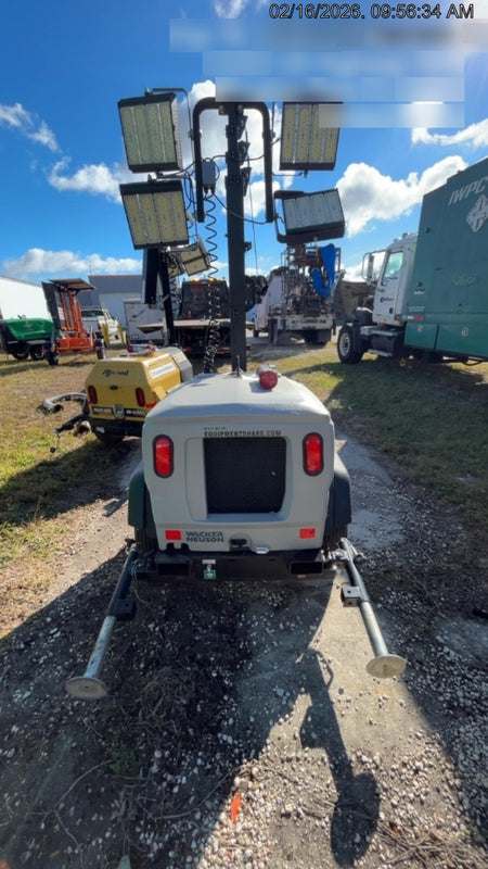 2022 Allmand NLV3GR (4) LED Light Fixture 350W, 23' Vertical Mast, 3kW Prime, Towable, Deep Sea L401, Leveling Jacks, Yanmar T4F 5.8hp