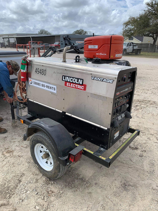2019 Lincoln Electric Vantage 322 Ready-Pak 3, Two Wheel Trailer, Fender and Light Kit, Cable Rack