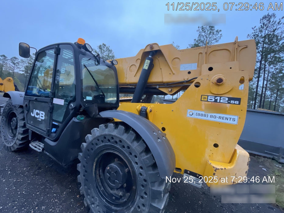 2019 JCB 512-56 109 HP w/CAB/HVAC, Beacon, Aux Hydraulics, Worklights, Solid Tires