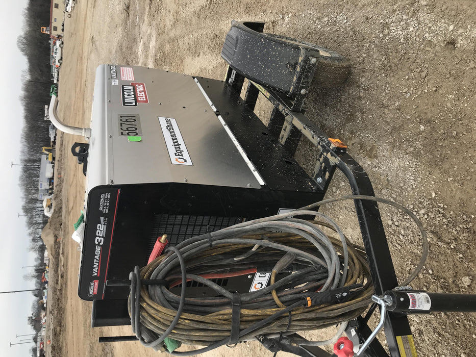 2019 Lincoln Electric Vantage 322 Welder Ready-Pak 3, Two wheel trailer, Fender and Light kit, Cable Rack