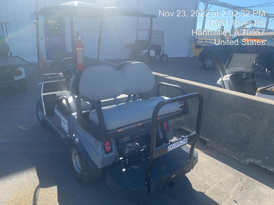 2022 Club Car CA100E Canopy, Fold down Windshield, Beacon, Back up Alarm, All-Trail Trials, HD 8 V Batteries, Trailer Hitch and Ball