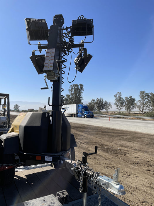 2022 Allmand NLV3GR (4) LED Light Fixture 350W, 23' Vertical Mast, 3kW Prime, Towable, ES Decals, T3